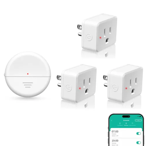 Vista 108 de NineLeaf - Enchufe de salida de control remoto, interruptor de luz de encendido y apagado inalámbrico desmontable 500FT Light Plug Decorator