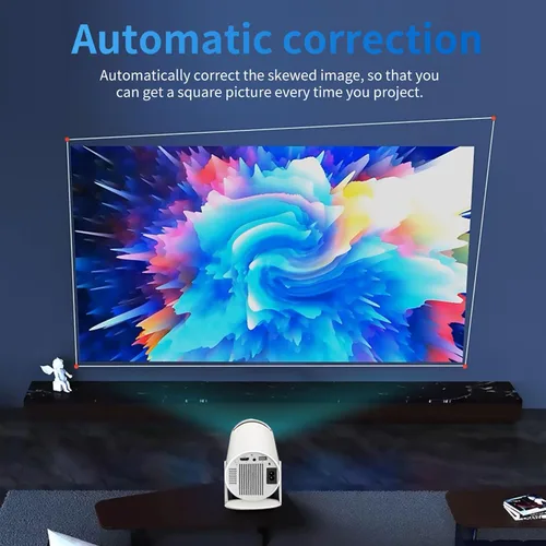 Vista 4 de Y5S Arcade Vision Proyector con 2 controladores inalámbricos, mini proyector de consola de videojuegos retro con más de 10000 juegos, proyector