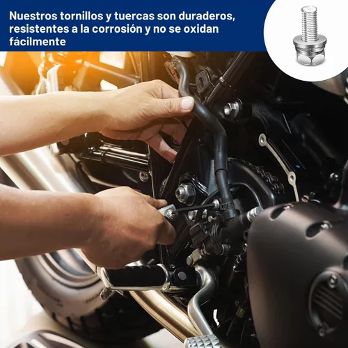 Vista 6 de 56 Pack de tuercas y pernos para terminal de batería de motocicleta, M6 x 10 mm, 12 mm, 16 mm, 20 mm, kit de tuercas cuadradas, pernos y tuercas