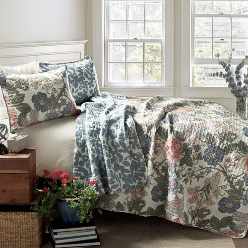 Vista 10 de Lush Decor Sydney - Juego de edredón reversible de algodón, juego de 3 piezas, matrimonial/queen, negro y azul, juego de ropa de cama de algodón