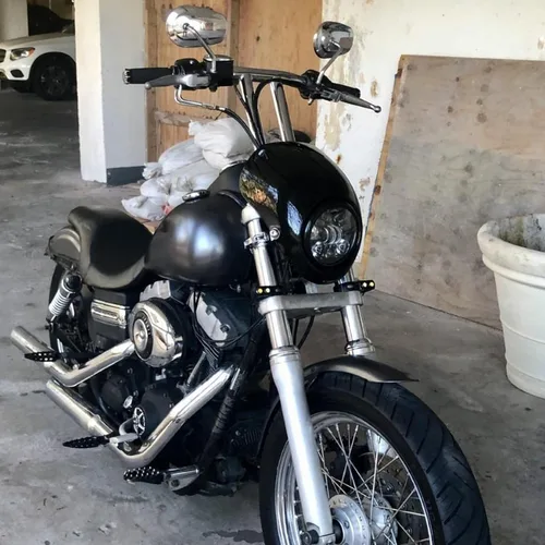 Vista 7 de XFMT Motocicleta Cafe Racer Estilo Drag Racing Faro delantero Carenado Carenado Máscara para Harley Sportster Dyna FX/XL 1973 en adelante