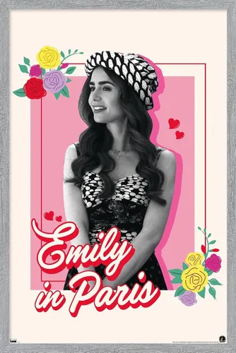 Vista 13 de Trends International Emily In Paris - Póster de pared de flores, 14.72 x 22.37 pulgadas, versión enmarcada de madera de granero