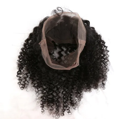 Vista 9 de Cabello humano de lujo para celebridades con cierre frontal de encaje 360, cabello natural prearrancado con abuelitos (10 pulgadas, negro natural)