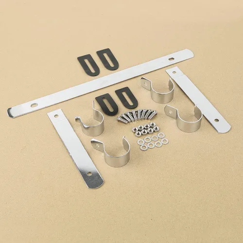 Vista 4 de Green-L 1.53 pulgadas Soporte de Parabrisas Compatible con Harley Dyna, Montura de Cromo
