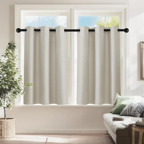 Vista 95 de PONY DANCE Cortinas para Autocaravana de 24 pulgadas de Largo, Cortinas Cortas para Baño y Cocina, Mini Cortinas de Privacidad para Camper