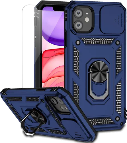 Vista 15 de Funda para iPhone 11 con cubierta para lente de cámara, protector de pantalla HD, doble capa [protección contra caídas de grado militar de 15 pies]