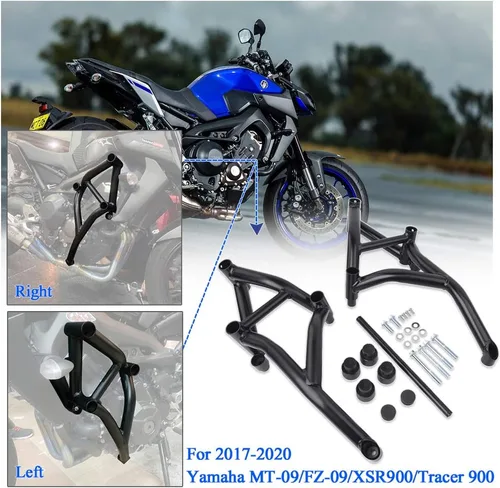 Vista 2 de Motocicleta de acero carretera motor guardia Crash Bar Crashbar marco protector de caída para Ya.maha MT FZ 09 FZ-09 MT-09 Tracer 900 MT09 FZ09