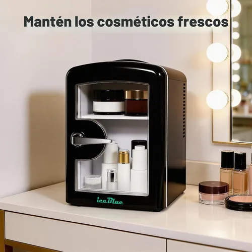 Vista 3 de Iceblue Mini nevera, 4 litros/6 latas refrigerador de maquillaje con puerta