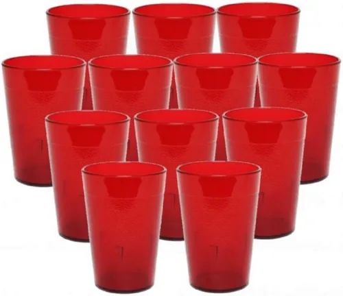 Vista 25 de TrueCraftware - Juego de 12 vasos de color ámbar de 5 onzas. Vasos reutilizables de té helado de alta calidad, apilables, aptos para lavavajillas