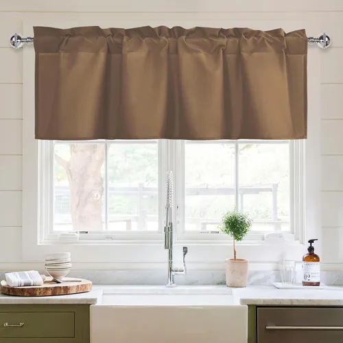 Vista 13 de XWZO Cortinas de cenefas de cocina para ventanas, sala de estar, dormitorio, baño, cubiertas superiores, estilo granja rústico, comedor, aislamiento