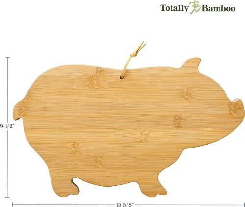 Vista 7 de Totally Bamboo Tabla de cortar de madera de bambú en forma de cerdo y tabla de embutidos