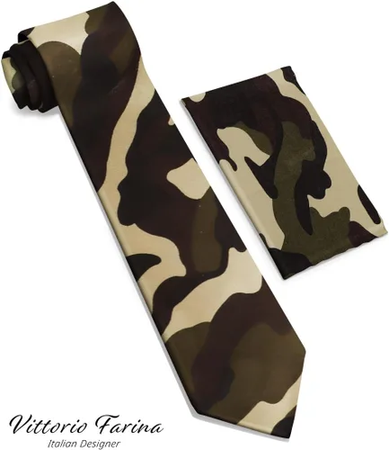 Vista 9 de Juego de corbata Kente con estampado africano y animal y pañuelo de bolsillo a juego