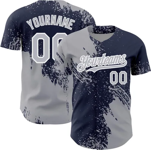 Vista 48 de Camiseta de béisbol personalizada con patrón de cepillo de béisbol, camisas de béisbol personalizadas, uniforme deportivo, número de nombre cosido