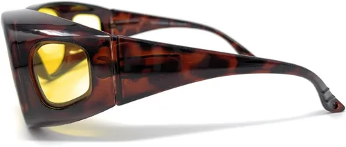 Vista 4 de Ajuste de conducción de visión nocturna amarilla sobre gafas desgaste sobre gafas