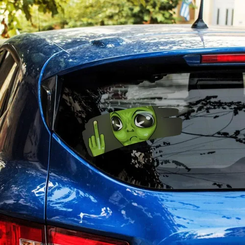 Vista 4 de 2 calcomanías divertidas de vinilo 3D para parachoques de automóvil, calcomanías autoadhesivas de doble cara para autos, ventanas, parachoques