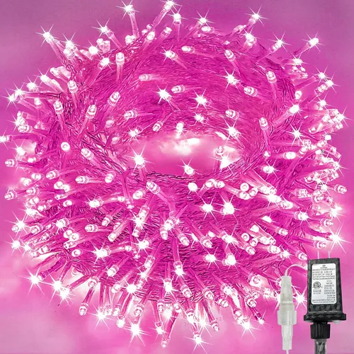 Vista 11 de Guirnalda de luces de Navidad de 66 pies y 200 luces LED para exteriores e interiores, luces decorativas extensibles e impermeables con cable