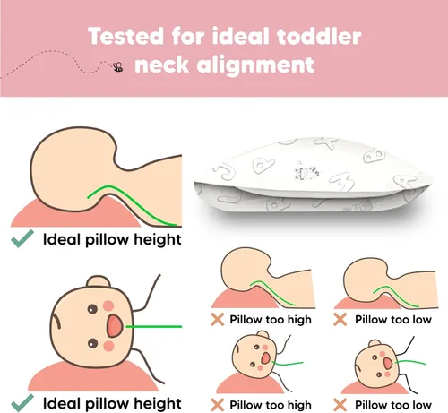 Vista 6 de Almohada para niños pequeños con funda - 13 x 18 pulgadas My Little Dreamy Almohada para niños pequeños de KeaBabies para viajar y dormir, funda
