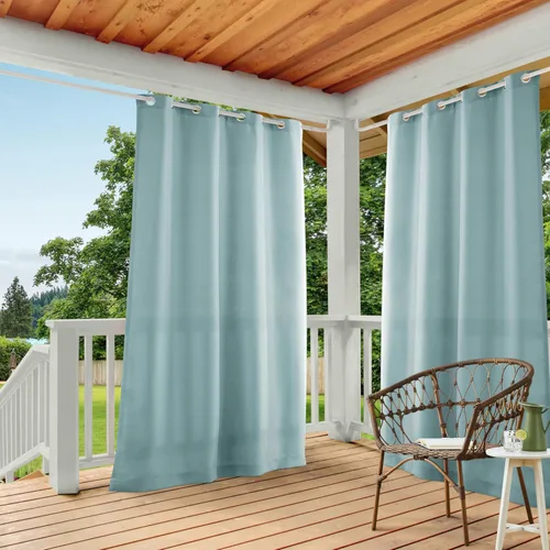 Vista 13 de Town & Country Basics Cabana - Cortinas pesadas para interiores y exteriores, opacidad de filtrado de luz con ojales en la parte superior, repelente