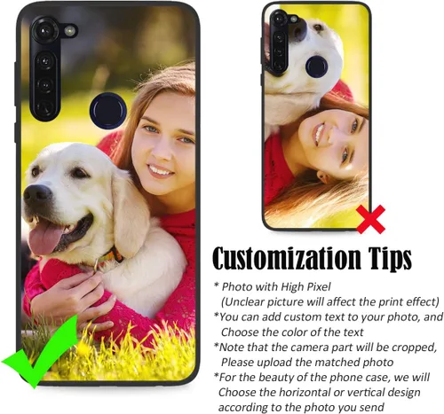 Vista 3 de Funda personalizada para Motorola Moto G Stylus 2020 con nombre de foto, texto y foto, GStylus personalizado -20 funda suave y fina (negro) de 6.4