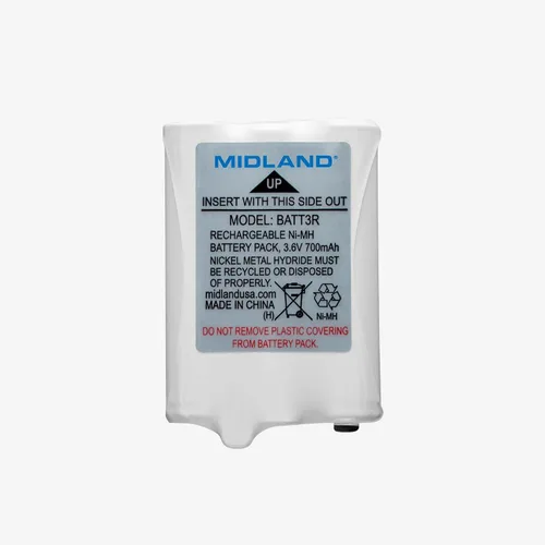 Vista 2 de Midland® Paquetes de baterías recargables AVP14 LXT600, T50 T60, Blanco, 3.15x 2.3X 0.5