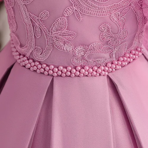 Vista 4 de NNJXD - Vestido de princesa de tul con flores, para usar en bodas, para niñas pequeñas y bebés