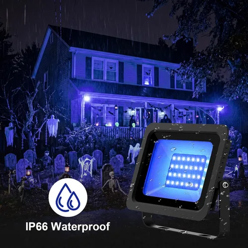 Vista 6 de Luz negra UV de 30 W, reflector LED ultravioleta de 365 nm, impermeable, IP66, con interruptor de encendido/apagado para identificación de gemas