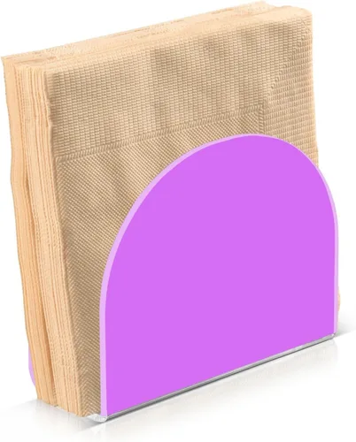 Vista 12 de Servilleteros color rosa coral claro, servilletero acrílico para almuerzo, servilletero, vertical, servilletero, para mesa, restaurante, picnic