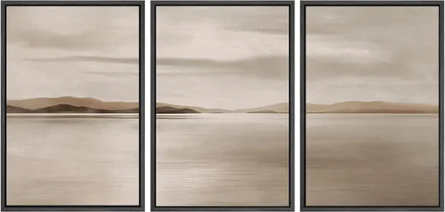 Vista 59 de SIGNWIN Lienzo enmarcado para pared, juego de arte abstracto de serenidad costera, ilustraciones abstractas junto al mar, arte moderno, decorativo