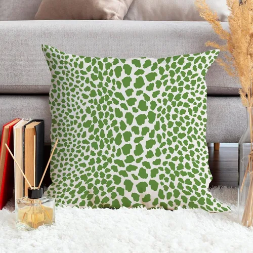 Vista 54 de Funda de cojín decorativa con estampado de guepardo verde peridoto para sofá, funda de almohada verde crema con estampado de leopardo con A-16