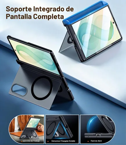 Vista 4 de SPIDERCASE Funda magnética para Samsung Galaxy Z Fold 8, [soporte estable incorporado] [protección resistente de bisagra] protección contra caídas