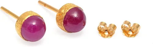 Vista 2 de Certified Handmde Solid 18K Yellow Gold Stud Earrings Natural Gemstone Birthstone Stud Earrings For Women