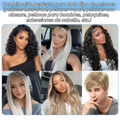 Vista 5 de 48 piezas de cinta frontal de encaje para peluca, cinta adhesiva transparente tipo tupé, impermeable de doble cara, cabello curvo en C, agarre 48