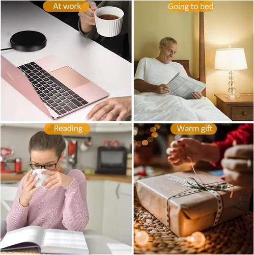Vista 6 de Calentador de taza de café, KRGMNHR - Calentador de taza con apagado automático para uso en escritorio de oficina en casa, calentador eléctrico
