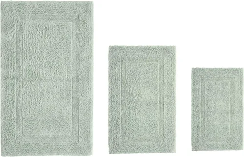 Vista 616 de Better Trends - Juego de 2 alfombras de baño 100% algodón, extra suaves, con borlas, de 17" x 24", alfombra de baño superabsorbente y reversible