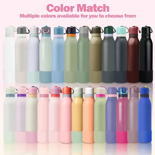 Vista 9 de 2 botas de silicona superiores para Owala FreeSip Twist de 24 onzas, funda inferior resistente a los arañazos, accesorios de botella de Owala