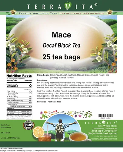 Vista 2 de Té negro descafeinado Mace (25 bolsitas de té, ZIN: 545424)