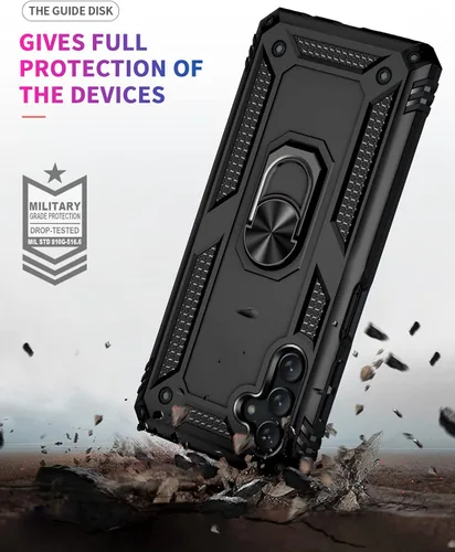 Vista 6 de Funda para Galaxy A13 5G, con protector de pantalla, grado militar, 16 pies, con función de atril magnético, funda protectora para Galaxy A13 5G