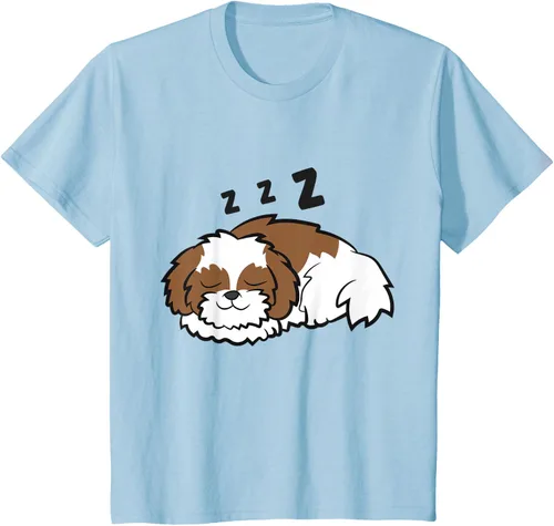 Vista 7 de Camiseta Tired Shih Tzu Dog Cute Sleeping Shih Tzu, Blanco