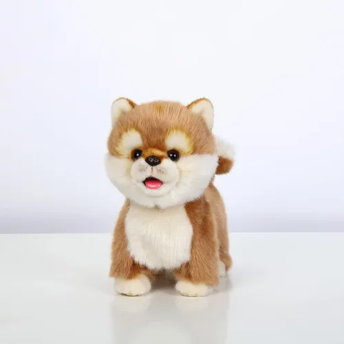Vista 3 de Perro de peluche electrónico interactivo Akita, cachorro realista interactivo, perro de juguete, caminar, ladrar, menear la cola y hablar, regalos