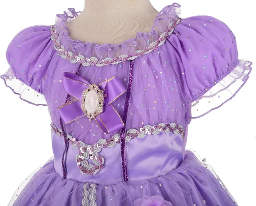 Vista 5 de Lito Angels Disfraz de princesa para niñas vestido de fiesta de lujo morado con accesorios