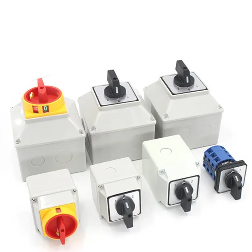 Vista 5 de 1 interruptor selector de cambio universal, con caja impermeable, interruptor de alimentación dual, 3 posiciones, 4 terminales, interruptor