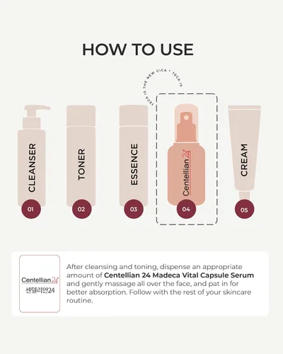 Vista 5 de CENTELLIAN 24 Vital Capsule Serum (1.69 fl oz) - Ampolla para hidratar, elasticidad de la piel, protección de la piel y calmante por Dongkook