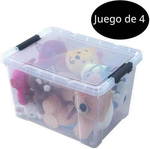 Vista 5 de Ggbin Bolsa de almacenamiento transparente de 34 cuartos de galón, contenedor de plástico con cierre negro, paquete de 4