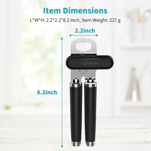 Vista 7 de Ultrean Abrelatas Manual Abrebotellas, Acero Inoxidable Resistente Borde Liso Abrelatas Manual de Mano con Mango Suave al Tacto, A Prueba de Óxido