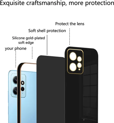 Vista 7 de Compatible con Redmi Note 12 4G Funda Silicona Rosa, Chapado para Xiaomi Redmi Note 12 4G Funda de teléfono a prueba de golpes Funda delgada y suave
