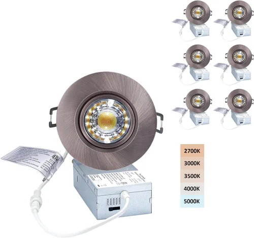 Vista 11 de POPANU Foco giratorio de cardán empotrado sin canless de 5 CCT de 3 pulgadas, lámpara de techo de globo ocular de 3 pulgadas, luces empotrables Negro