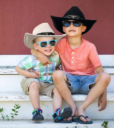 Vista 5 de Jastore sombreros occidentales para niños, sombreros de vaquero de fieltro para niños y niñas, sombrero Fedora Jazz, sombreros de vaquera