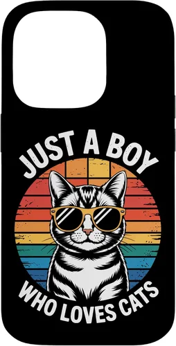 Vista 17 de Just A Boy Who Loves Cats Cat Dad Kitty Parent Feline Boys Case for iPhone 16