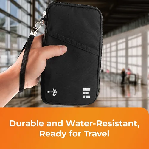 Vista 8 de Zero Grid Passport Wallet - Travel Document Holder wRFID Blocking