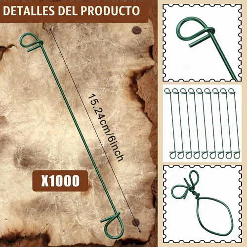 Vista 3 de 1001 lazos de barra de refuerzo de doble bucle, alambre de barra de refuerzo de calibre 16 de 6 pulgadas con herramienta automática de atado